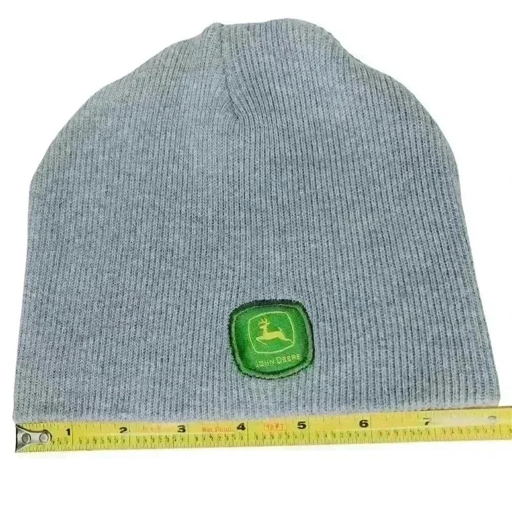 John Deere youth kids knit cap hat toboggan beanie one-size gray